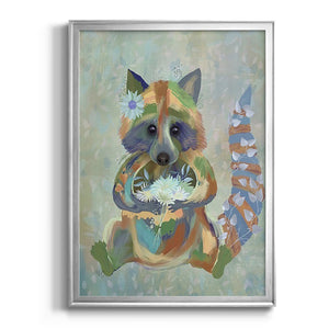 Fantastic Florals Raccoon Premium Framed Print - Ready to Hang