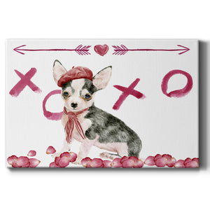 Puppy Valentine Collection A Premium Gallery Wrapped Canvas - Ready to Hang