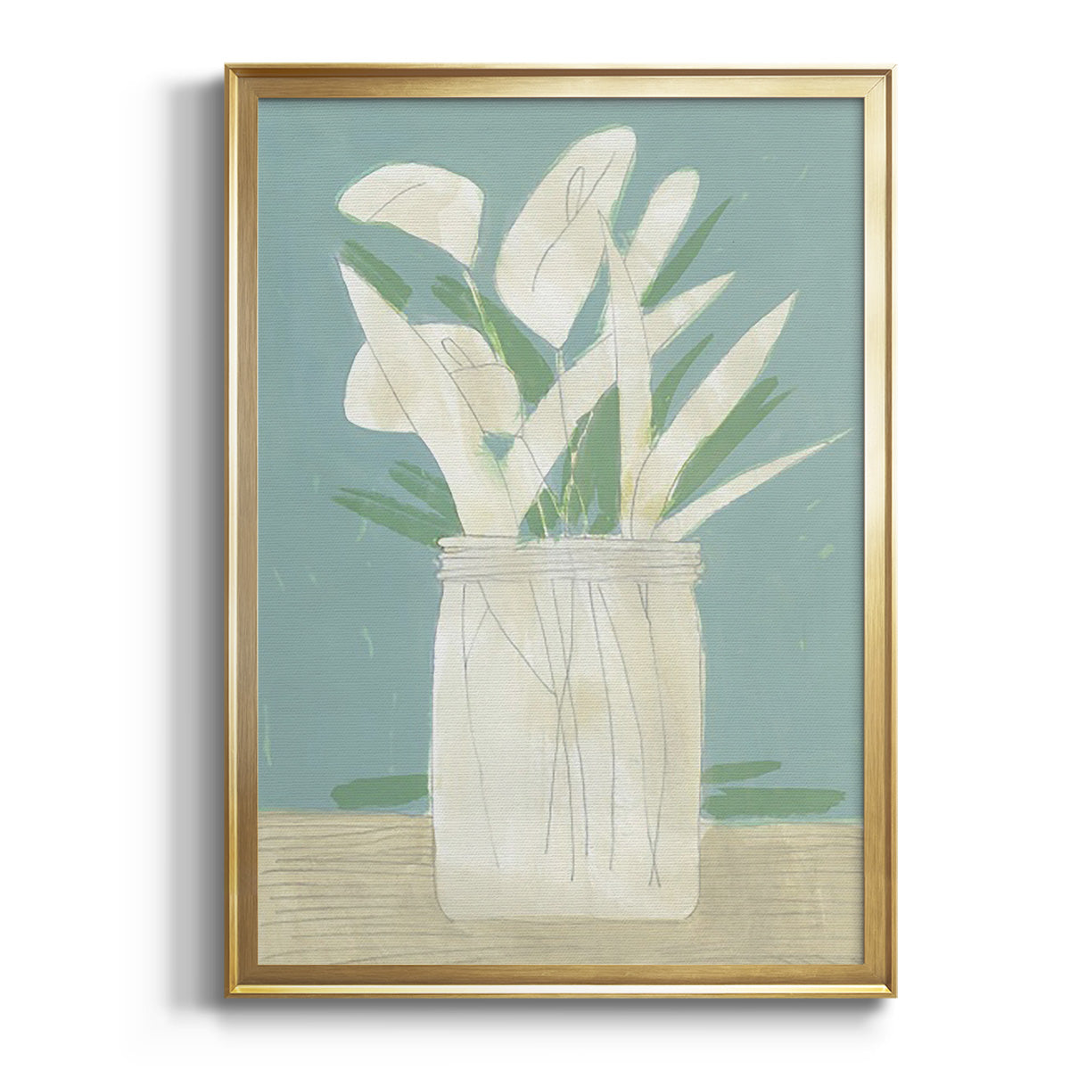 Sepia Botanical Journal I - Modern Framed Canvas Print