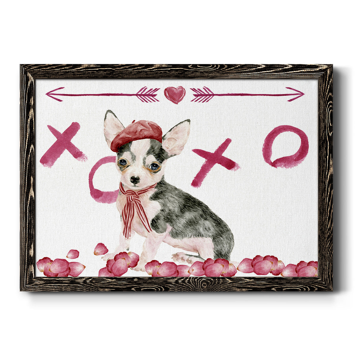 Puppy Valentine Collection A-Premium Framed Canvas - Ready to Hang