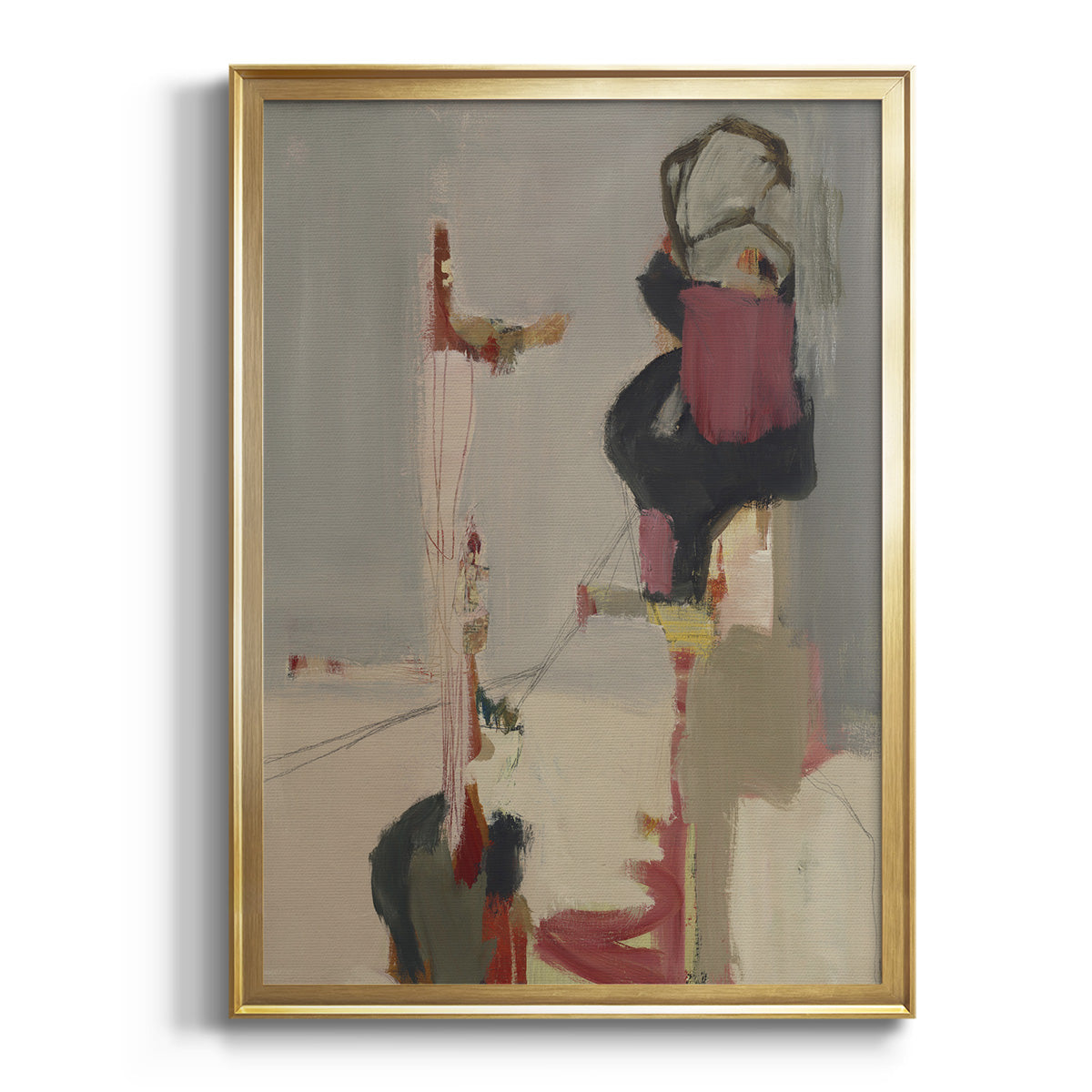 Sepia Botanical Journal I - Modern Framed Canvas Print