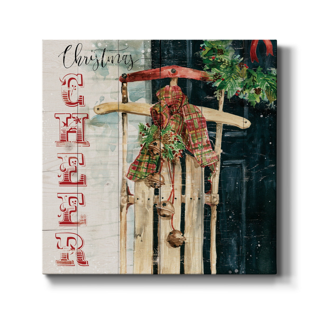 Christmas Cheer Sled - Canvas Art Print