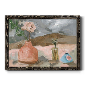 Vase of Pink Flowers I-Premium Framed Canvas - Ready to Hang