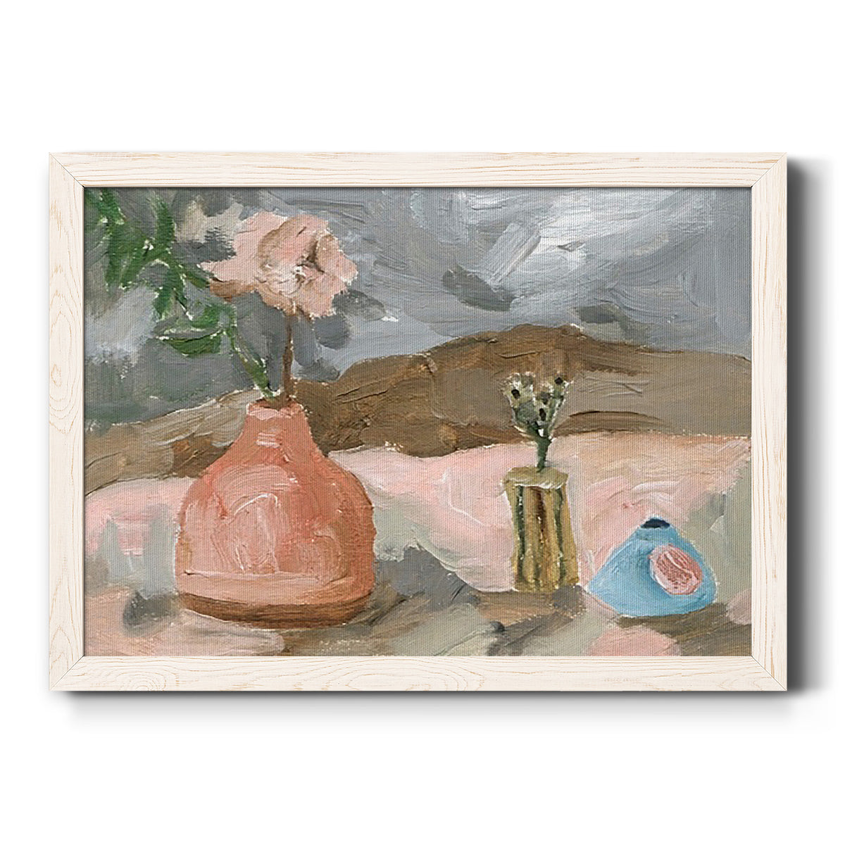 Vase of Pink Flowers I-Premium Framed Canvas - Ready to Hang