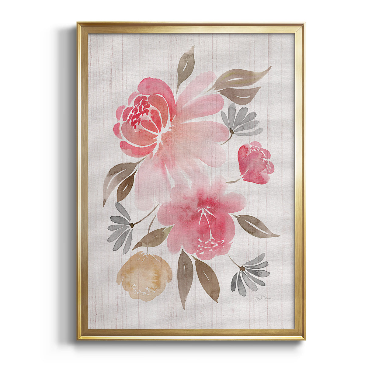 Sepia Botanical Journal I - Modern Framed Canvas Print