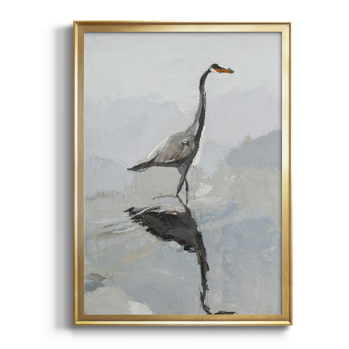 Heron Premium Framed Print - Ready to Hang