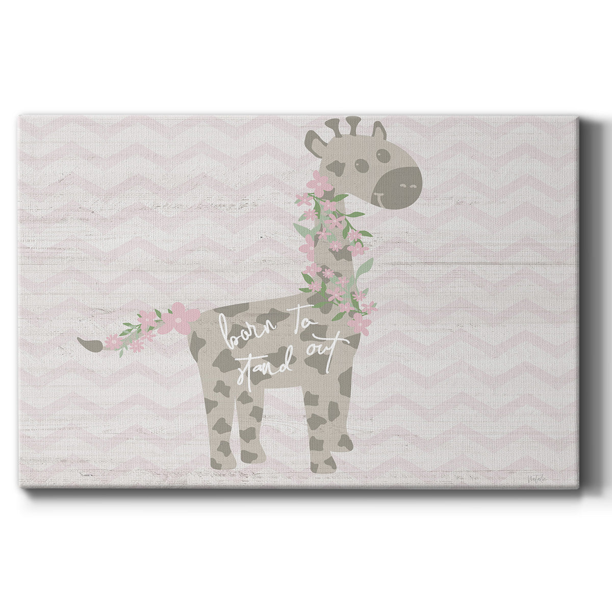 Floral Giraffe Premium Gallery Wrapped Canvas - Ready to Hang