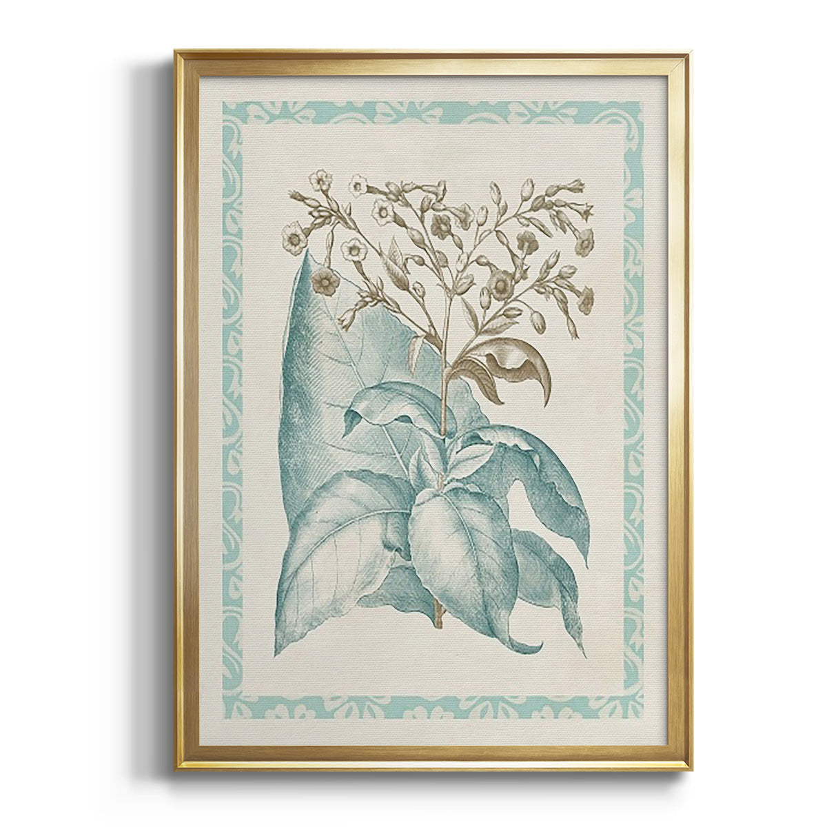Sepia Botanical Journal I - Modern Framed Canvas Print