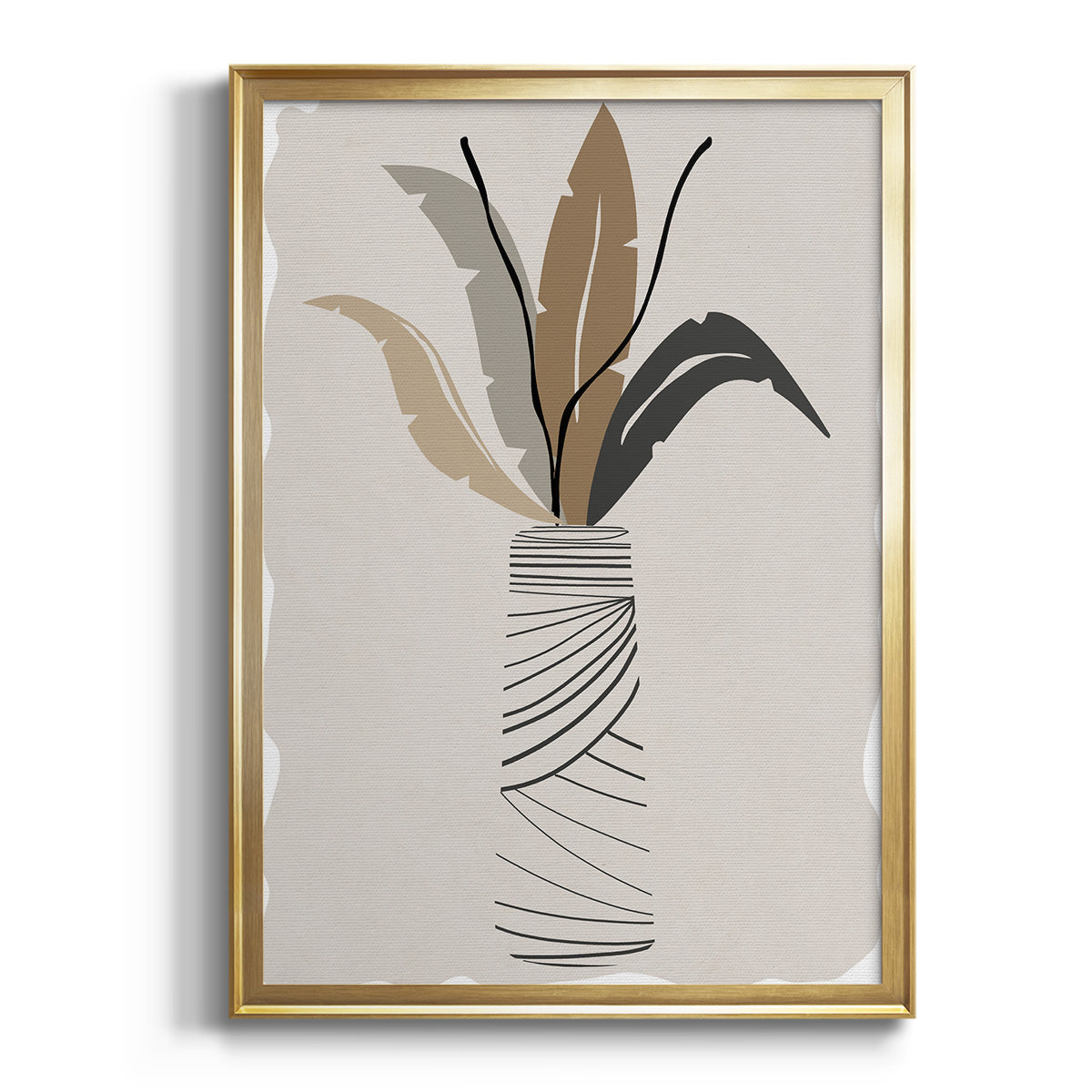 Sepia Botanical Journal I - Modern Framed Canvas Print
