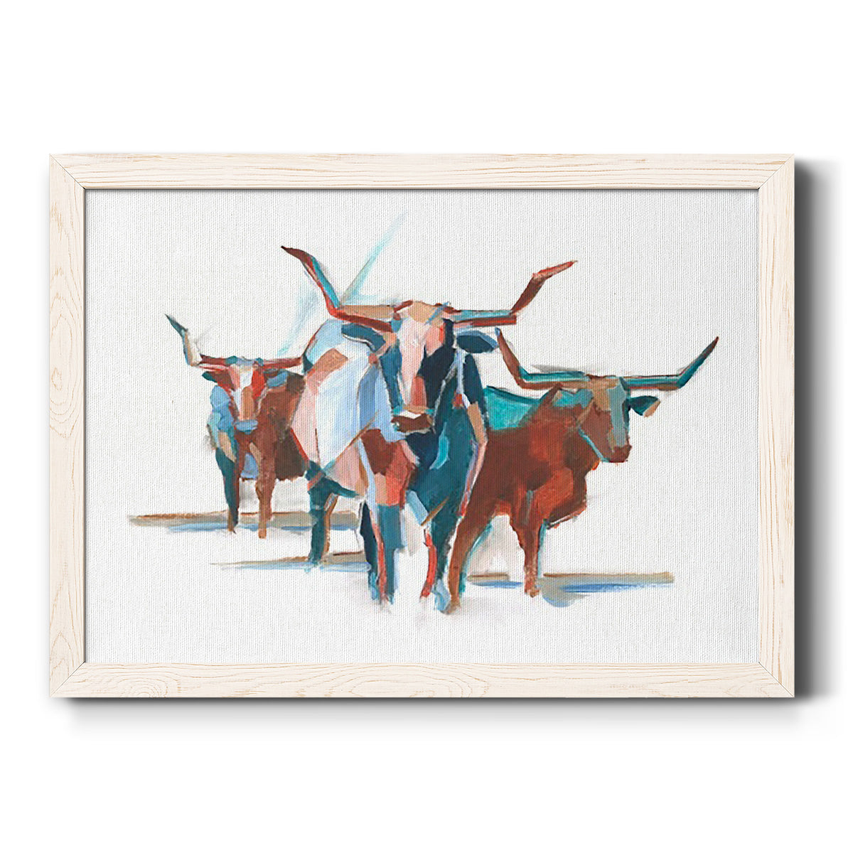 Modern Longhorns I-Premium Framed Canvas - Ready to Hang