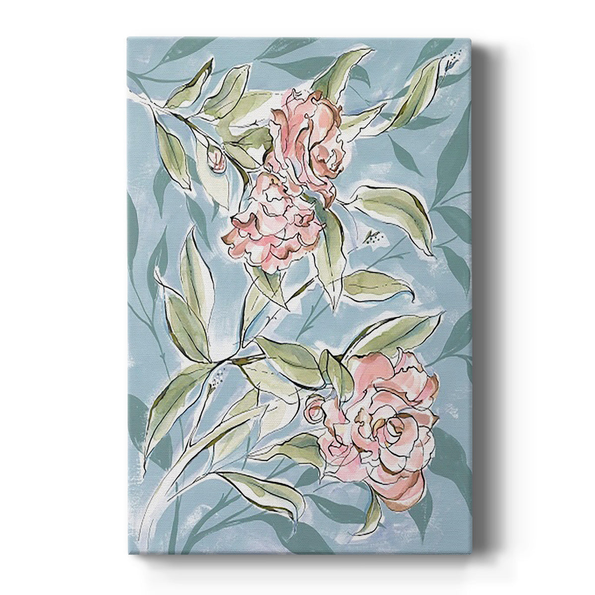 Faded Camellias I Premium Gallery Wrapped Canvas - Ready to Hang