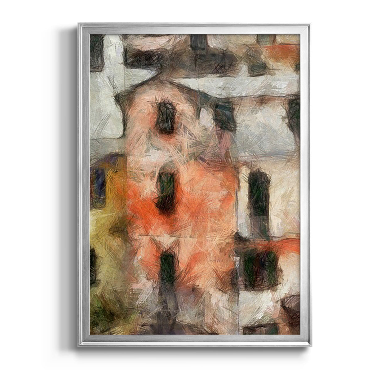Stacked Houses IV Premium Framed Print - Ready to Hang