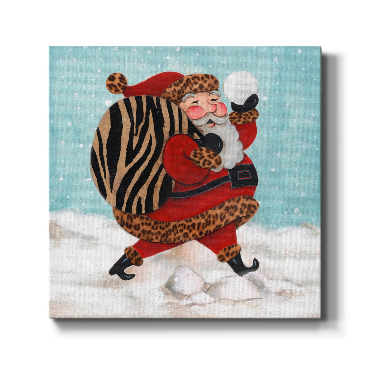 Santa And A Bay Of Toys - Canvas Art Print