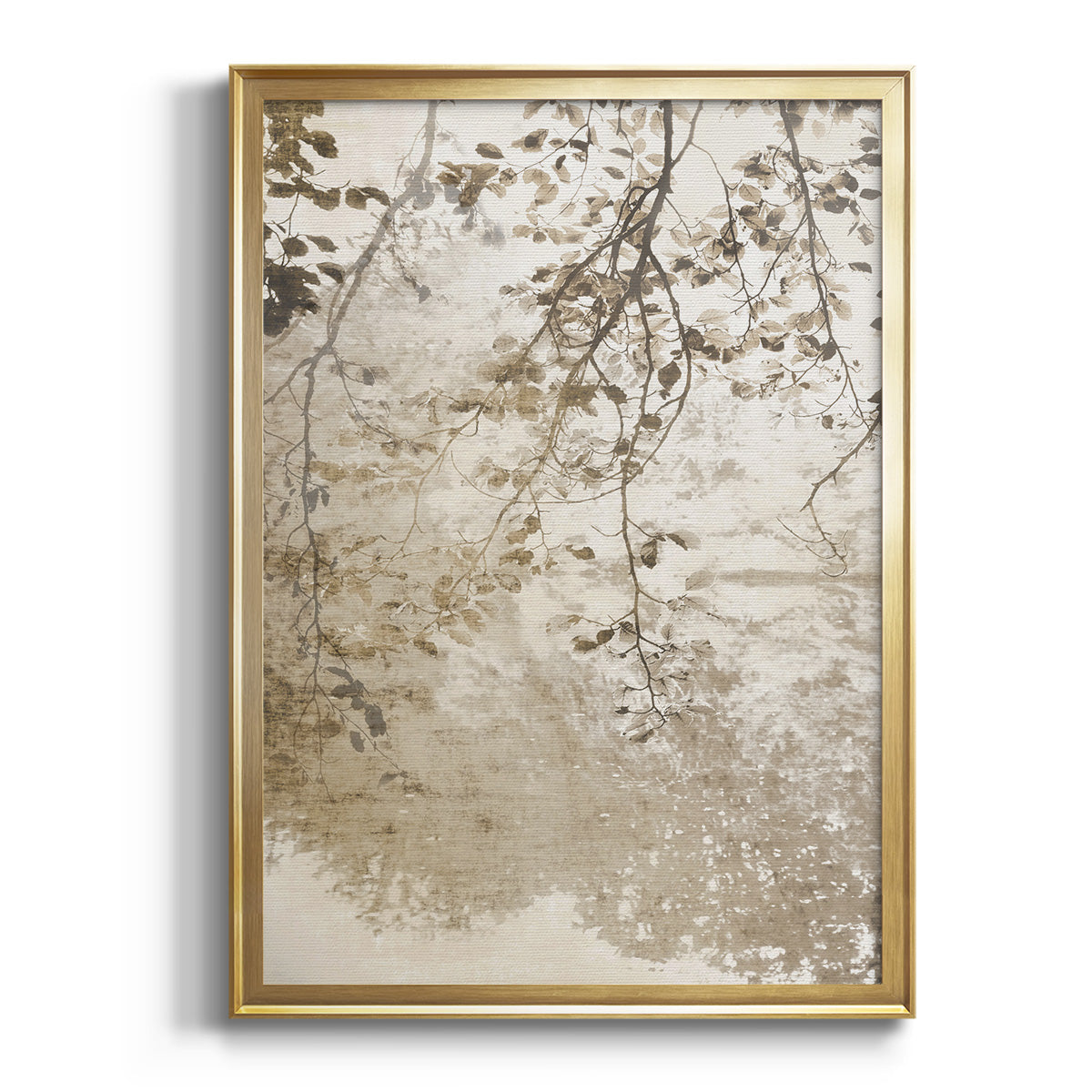 Sepia Botanical Journal I - Modern Framed Canvas Print