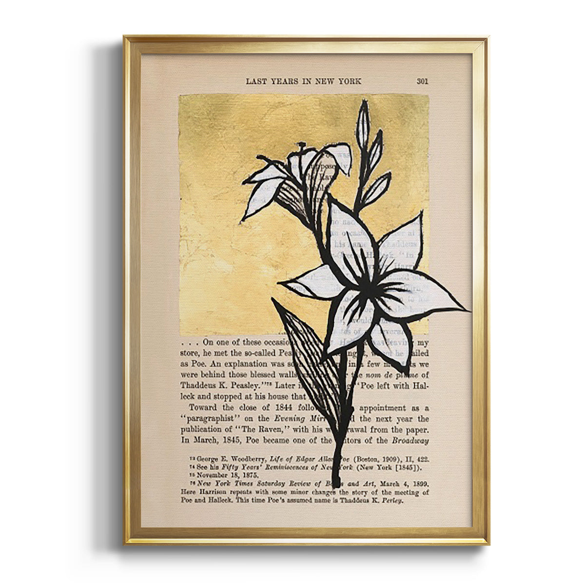 Sepia Botanical Journal I - Modern Framed Canvas Print