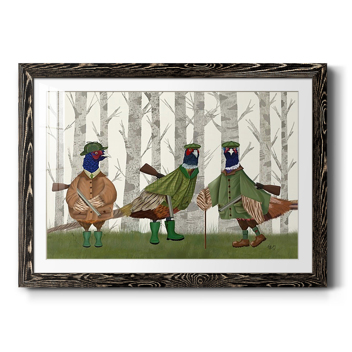 Pheasant Shooting Party Group 2-Premium Framed Print - Ready to Hang