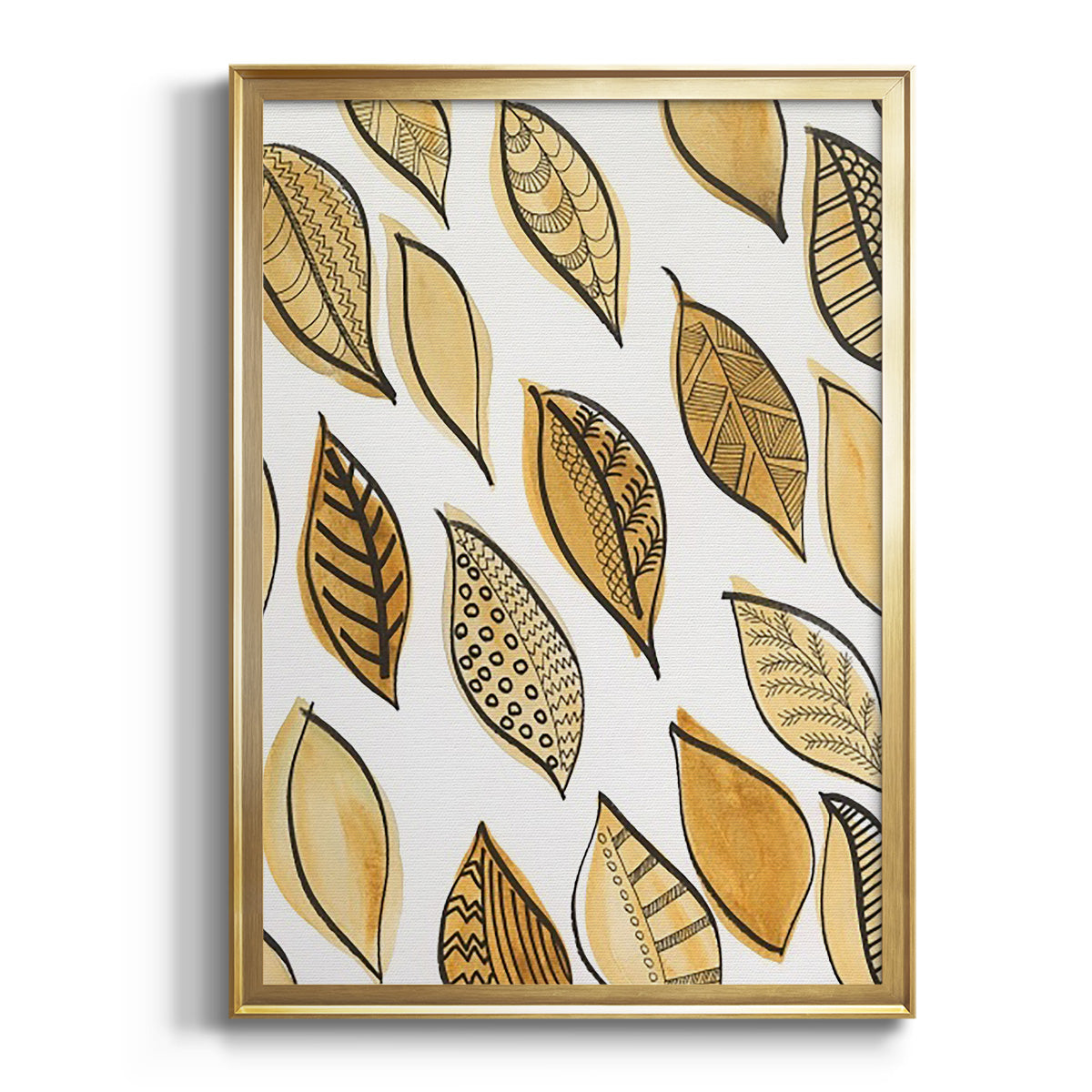 Sepia Botanical Journal I - Modern Framed Canvas Print