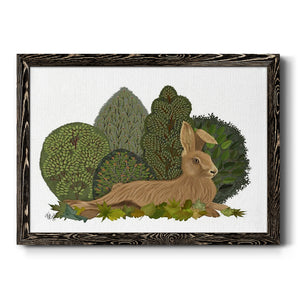 Hare Reclining in Leaves-Premium Framed Canvas - Ready to Hang