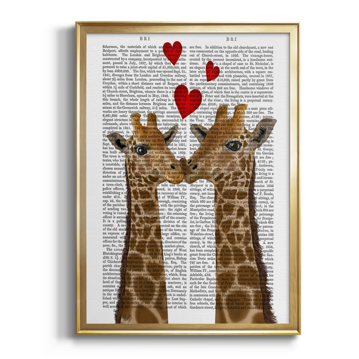 Giraffe Love Premium Framed Print - Ready to Hang