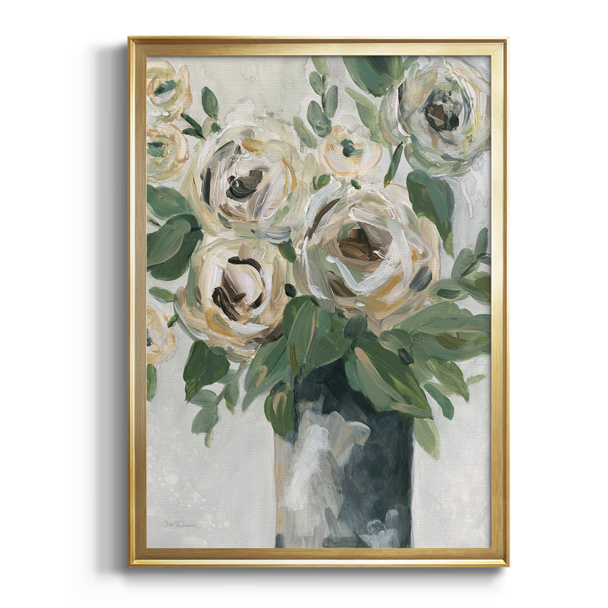 Sepia Botanical Journal I - Modern Framed Canvas Print