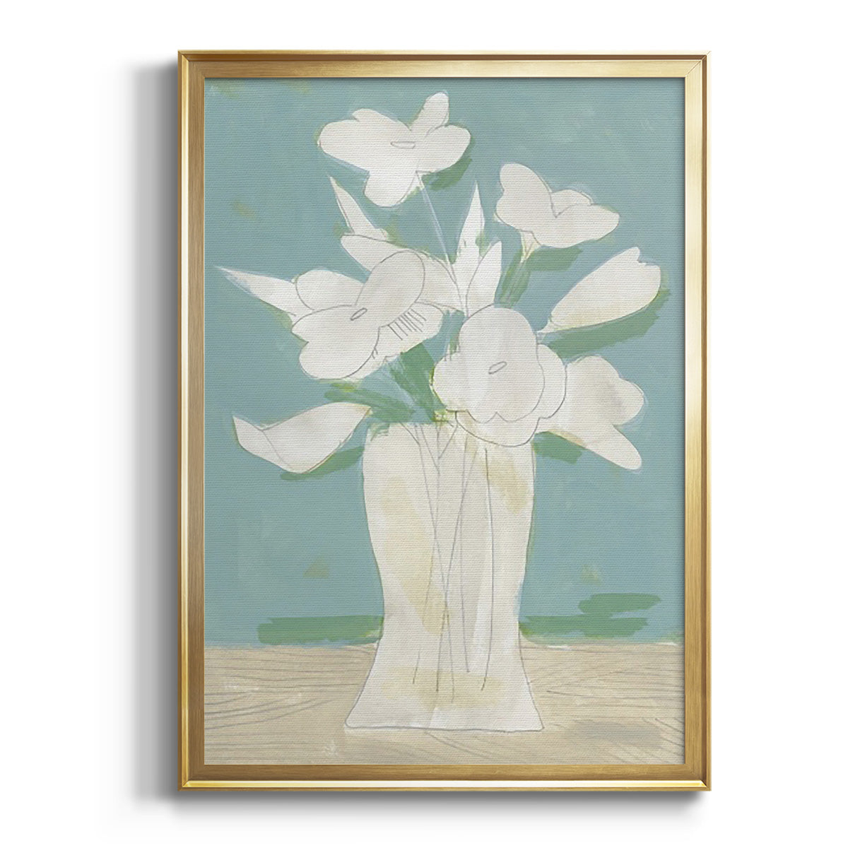 Sepia Botanical Journal I - Modern Framed Canvas Print