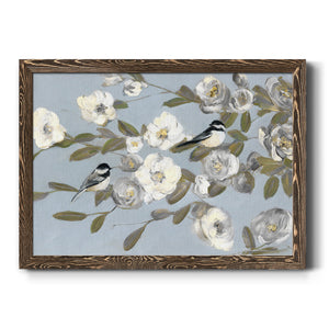 Chickadees and Blossoms I-Premium Framed Canvas - Ready to Hang