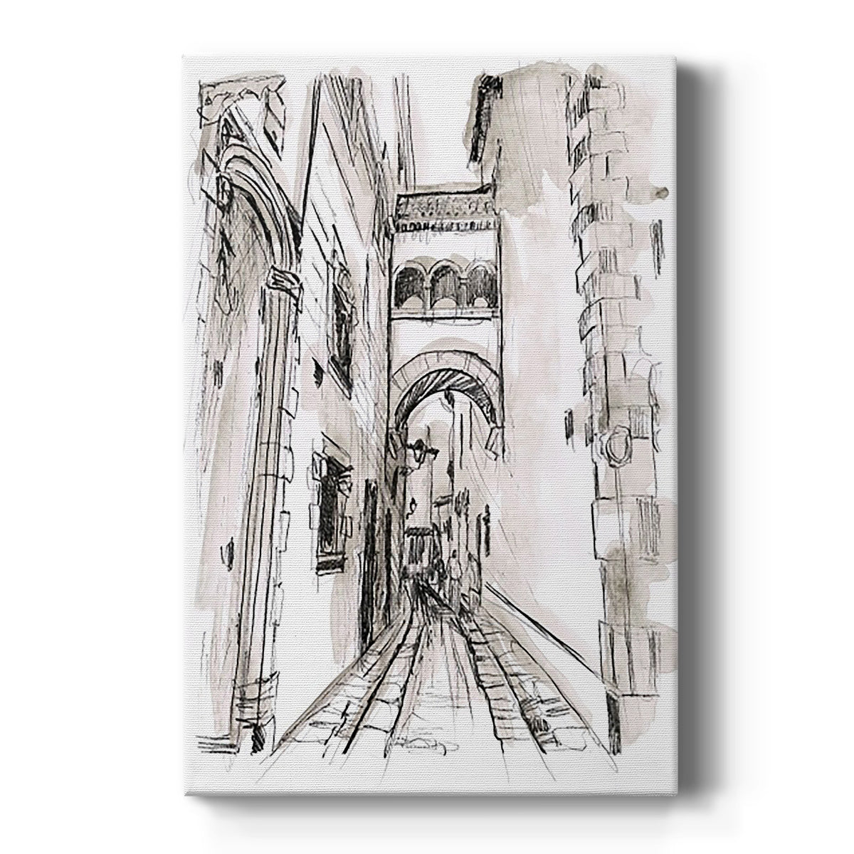 Europe Street Sketches II Premium Gallery Wrapped Canvas - Ready to Hang