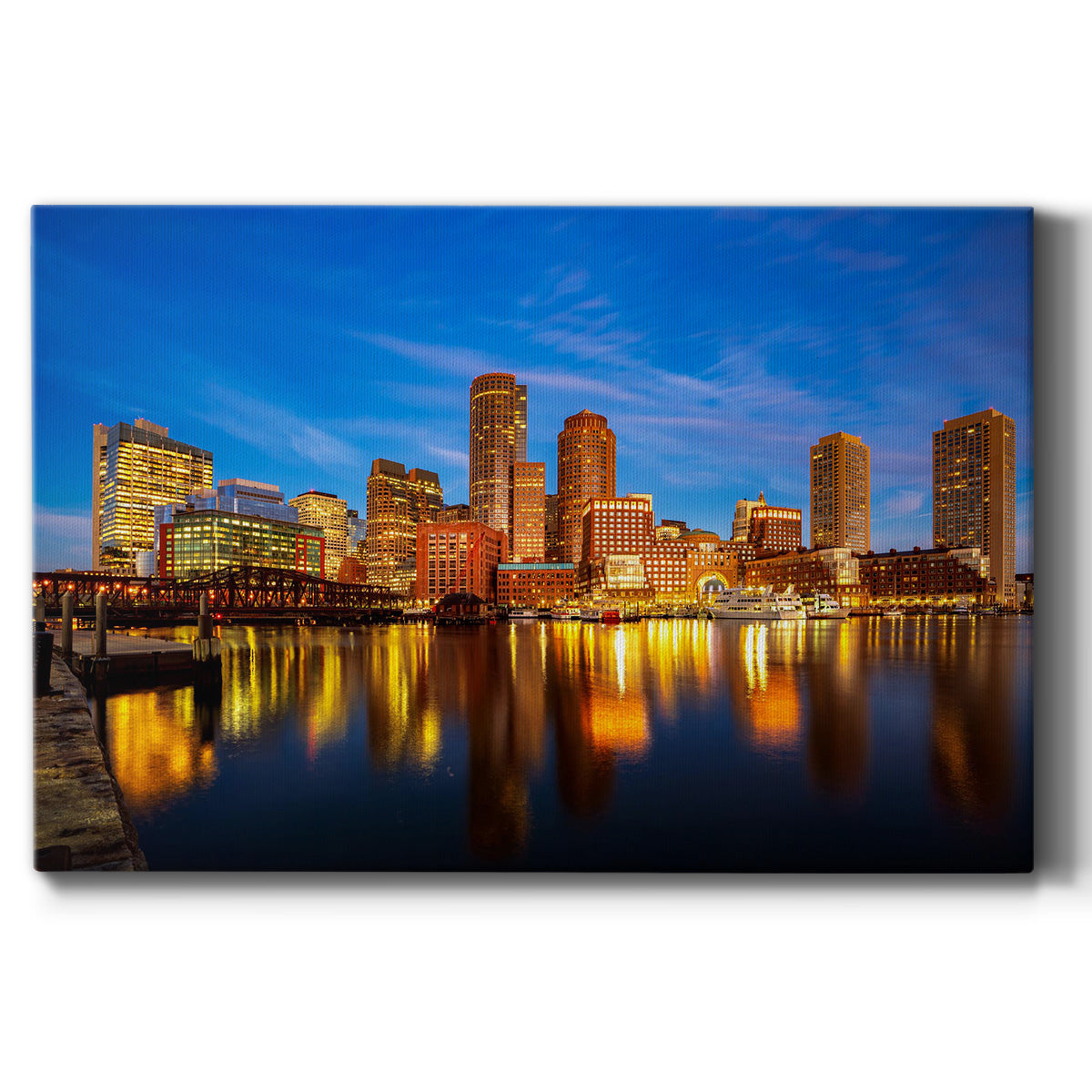 Boston Harbour Cityscape - Canvas Art Print