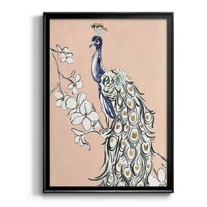 Peacock in Gold IV Premium Framed Print - Ready to Hang