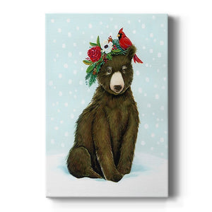 Winter Woodland Creatures with Cardinals I Premium Gallery Wrapped Canvas - Ready to Hang