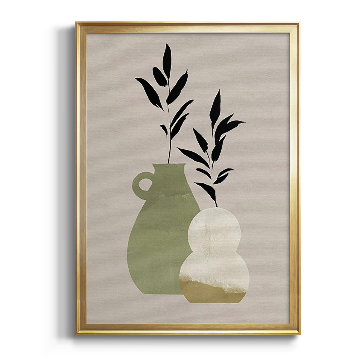 Sepia Botanical Journal I - Modern Framed Canvas Print