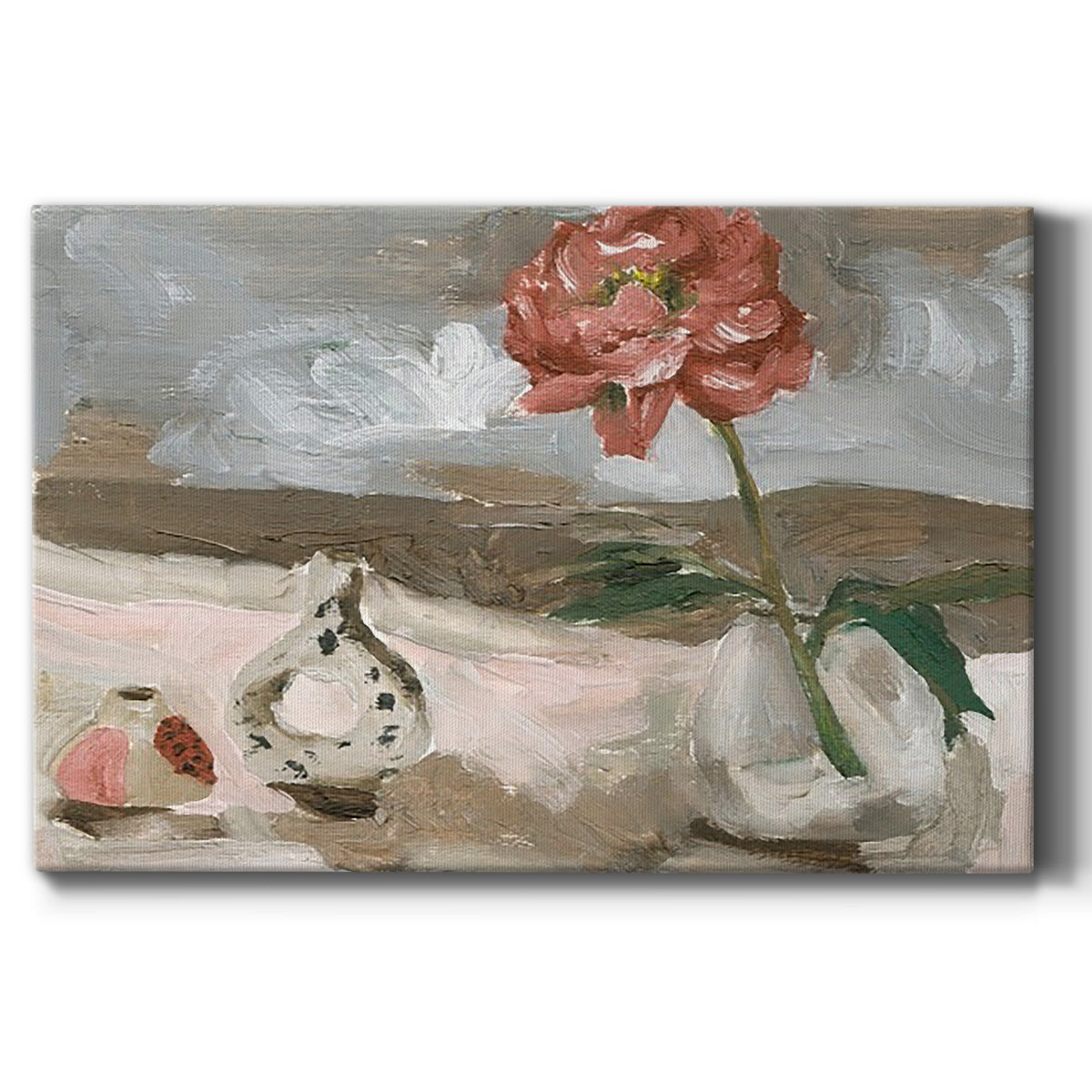 Vase of Pink Flowers IV Premium Gallery Wrapped Canvas - Ready to Hang