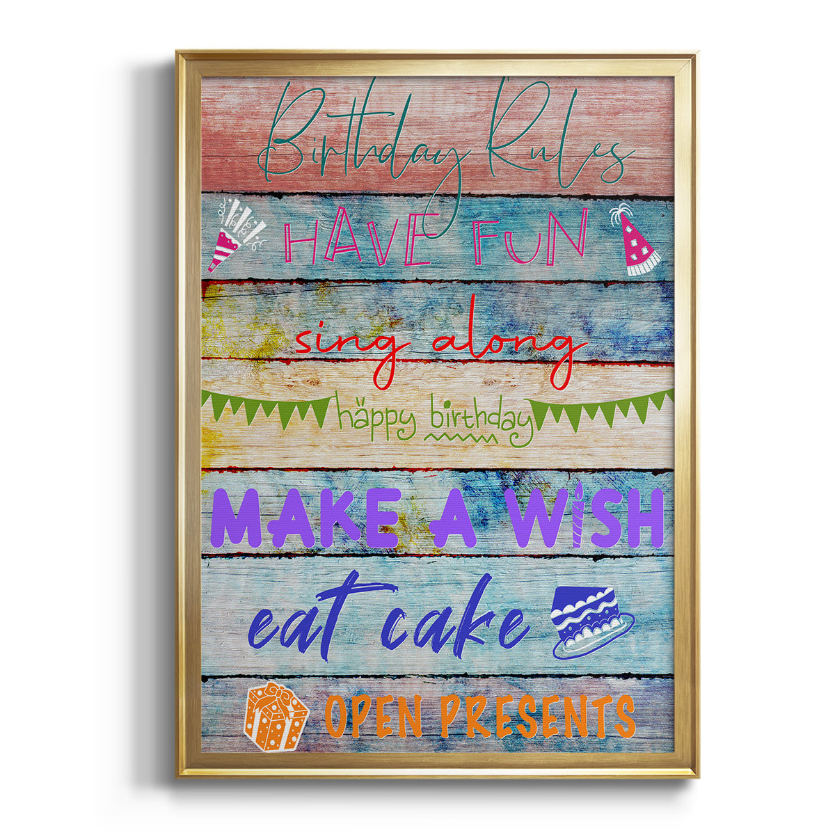Birthday Rules Premium Framed Print - Ready to Hang