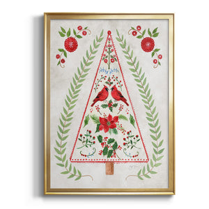 Christmas Folk Tree Premium Framed Print - Ready to Hang