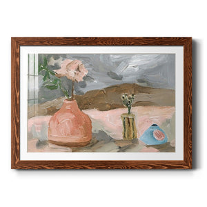 Vase of Pink Flowers I-Premium Framed Print - Ready to Hang