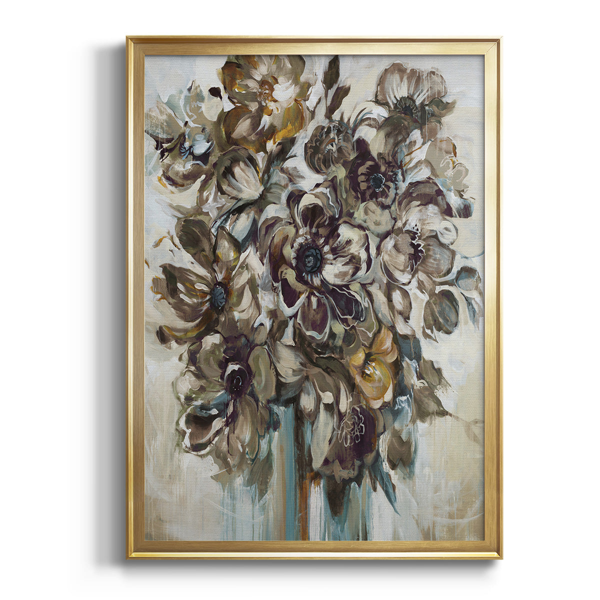 Sepia Botanical Journal I - Modern Framed Canvas Print