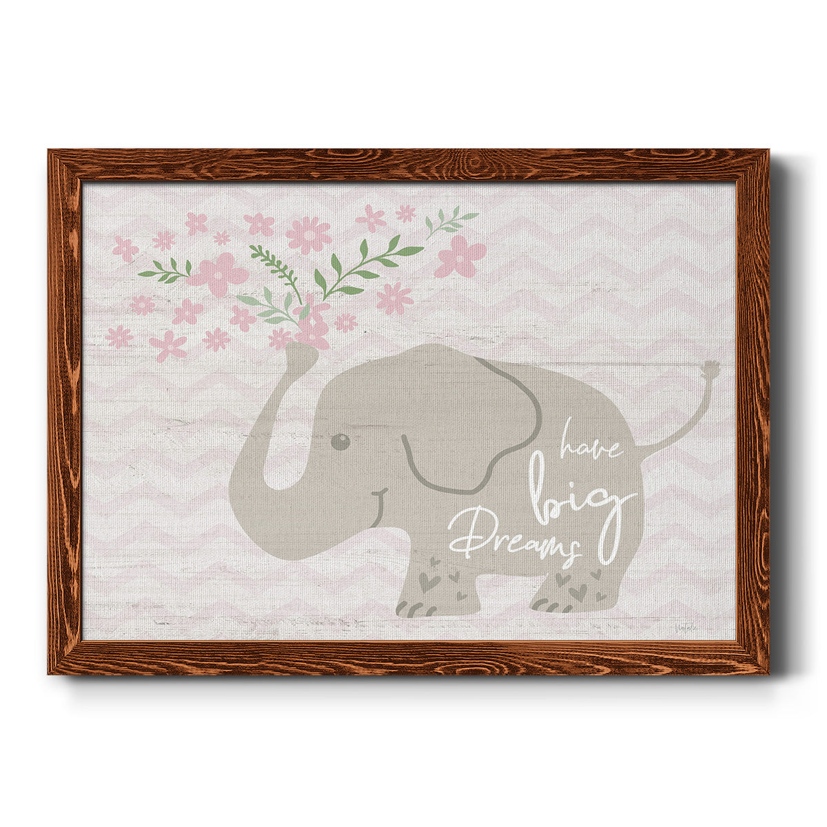 Floral Elephant-Premium Framed Canvas - Ready to Hang