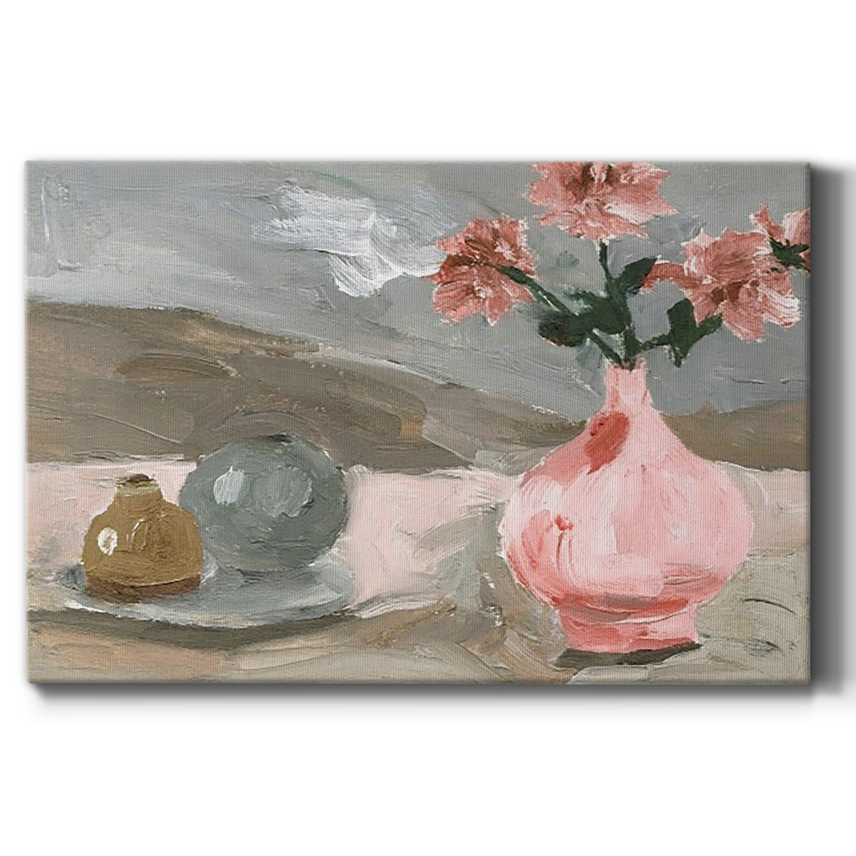 Vase of Pink Flowers VI Premium Gallery Wrapped Canvas - Ready to Hang