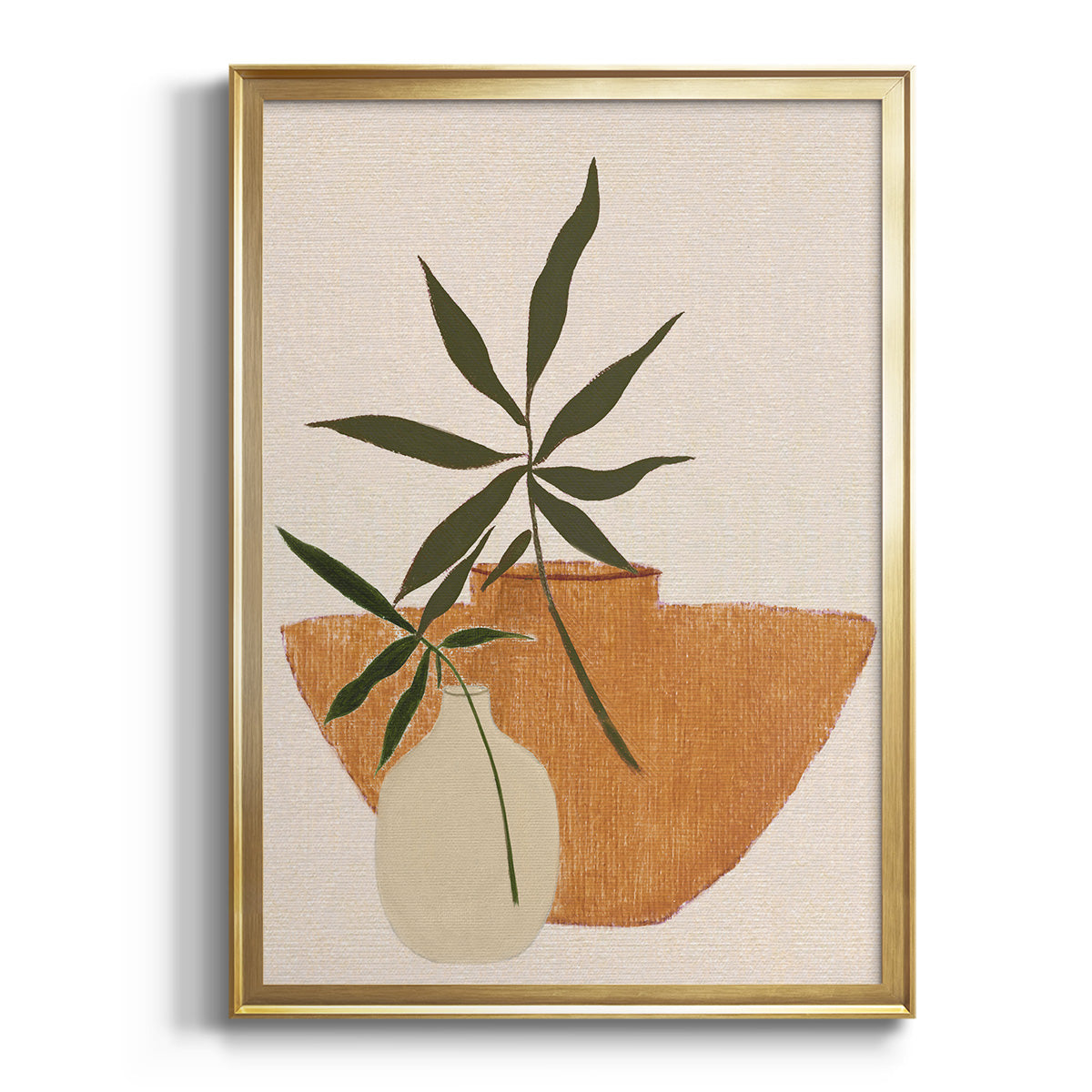 Sepia Botanical Journal I - Modern Framed Canvas Print