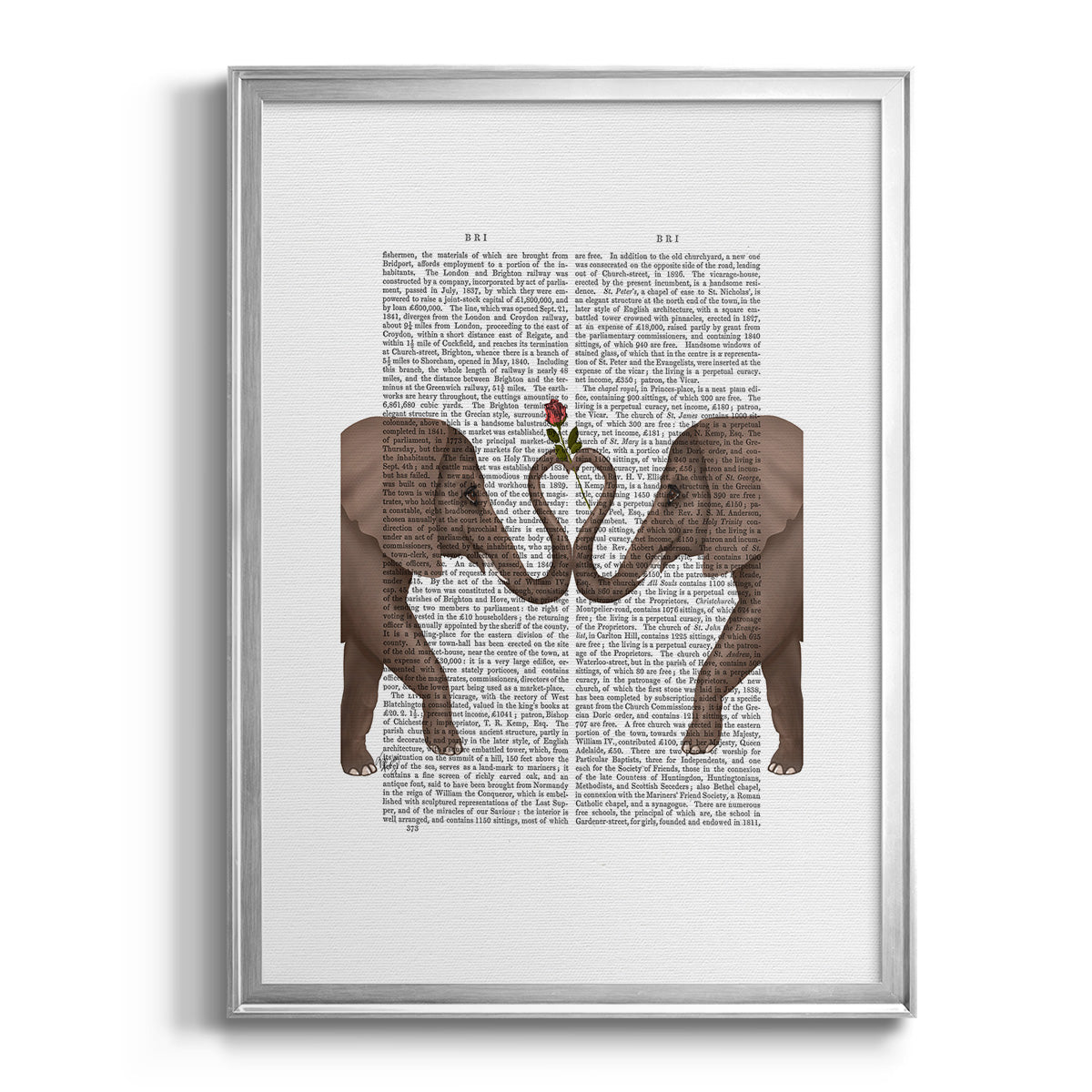 Elephants Heart and Rose Premium Framed Print - Ready to Hang