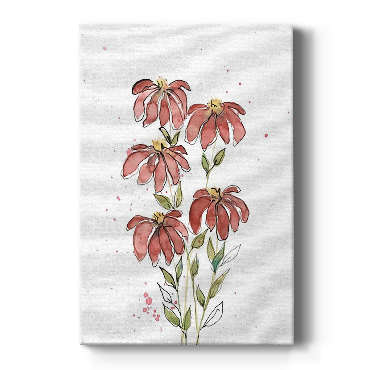 Watercolor Blooms II Premium Gallery Wrapped Canvas - Ready to Hang