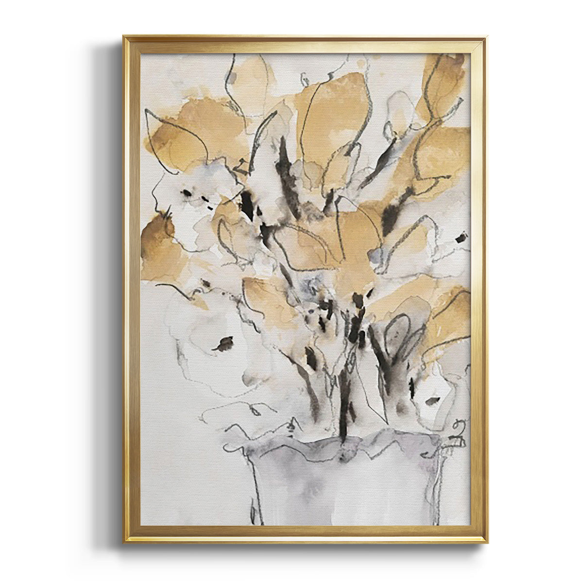 Sepia Botanical Journal I - Modern Framed Canvas Print
