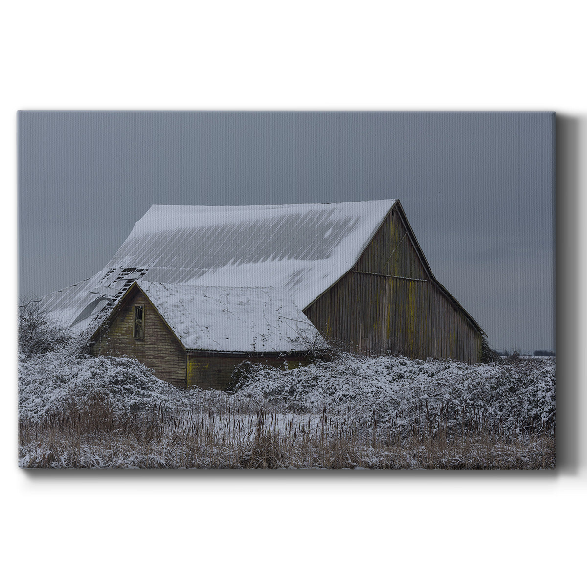 Winter Barn Premium Gallery Wrapped Canvas - Ready to Hang