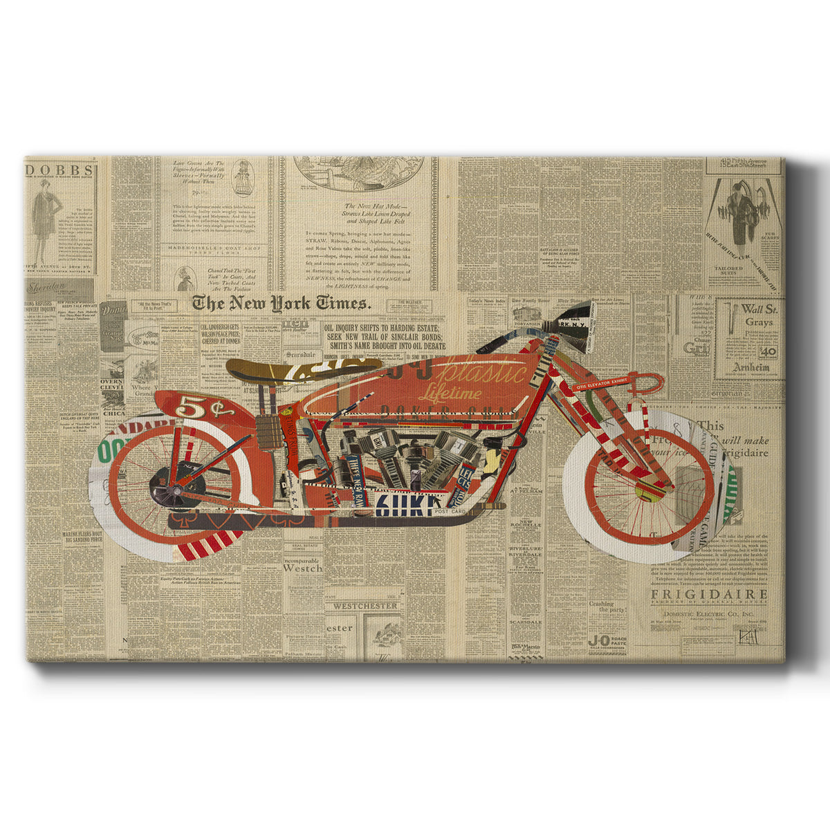 Vintage Red Premium Gallery Wrapped Canvas - Ready to Hang