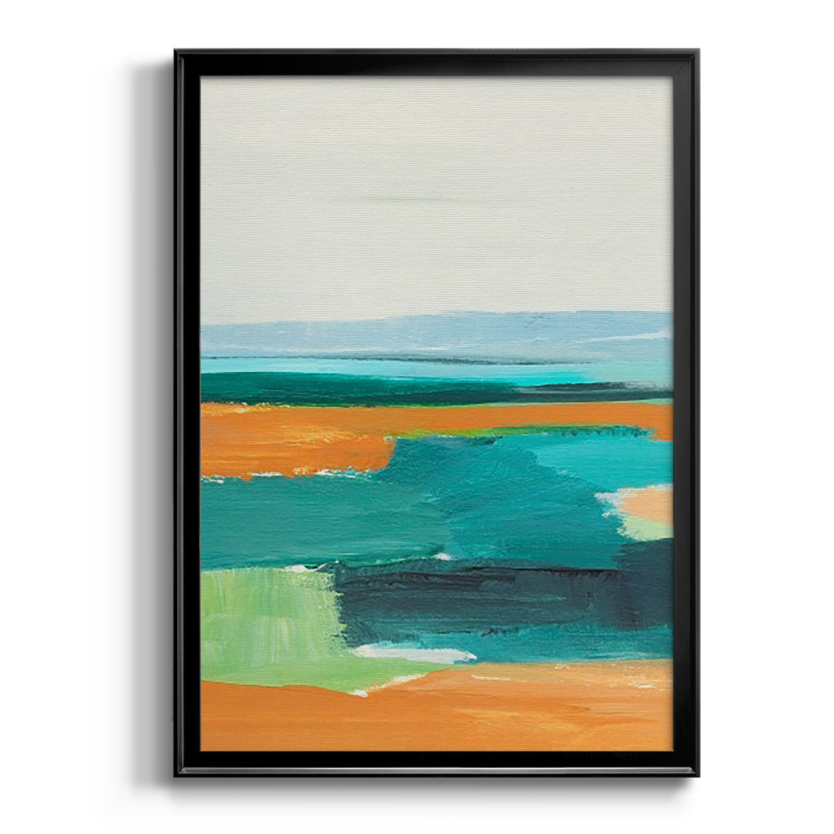 Aqua and Orange I Premium Framed Print - Ready to Hang