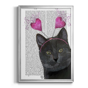 Black Cat Valentines Premium Framed Print - Ready to Hang