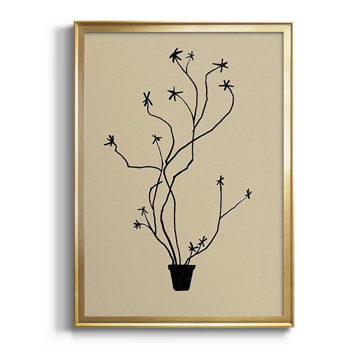 Sepia Botanical Journal I - Modern Framed Canvas Print