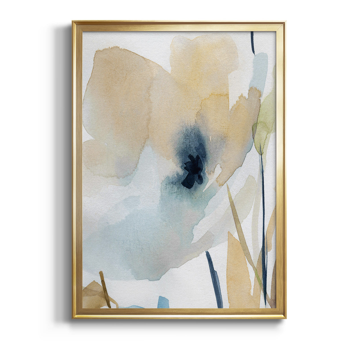 Sepia Botanical Journal I - Modern Framed Canvas Print