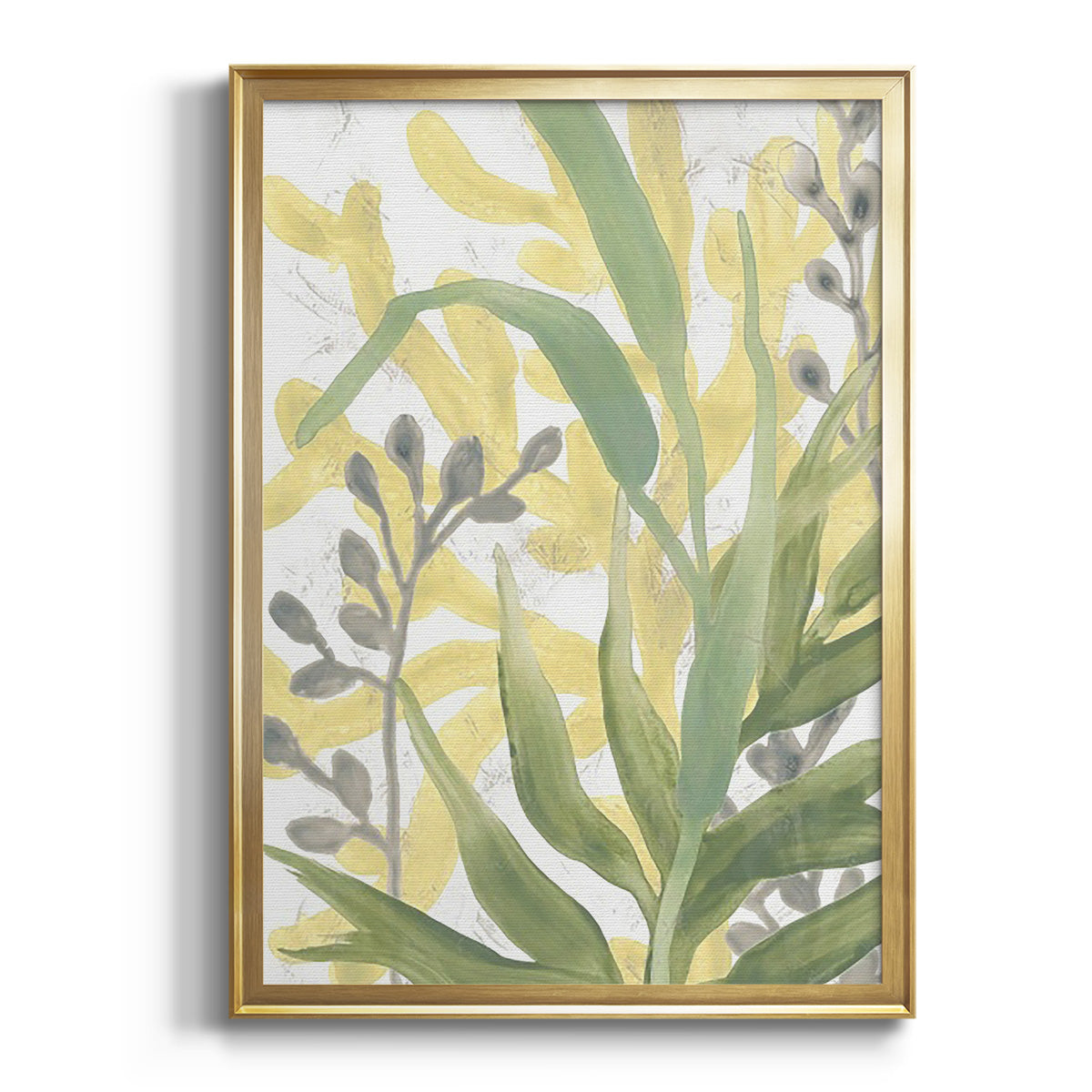 Sepia Botanical Journal I - Modern Framed Canvas Print