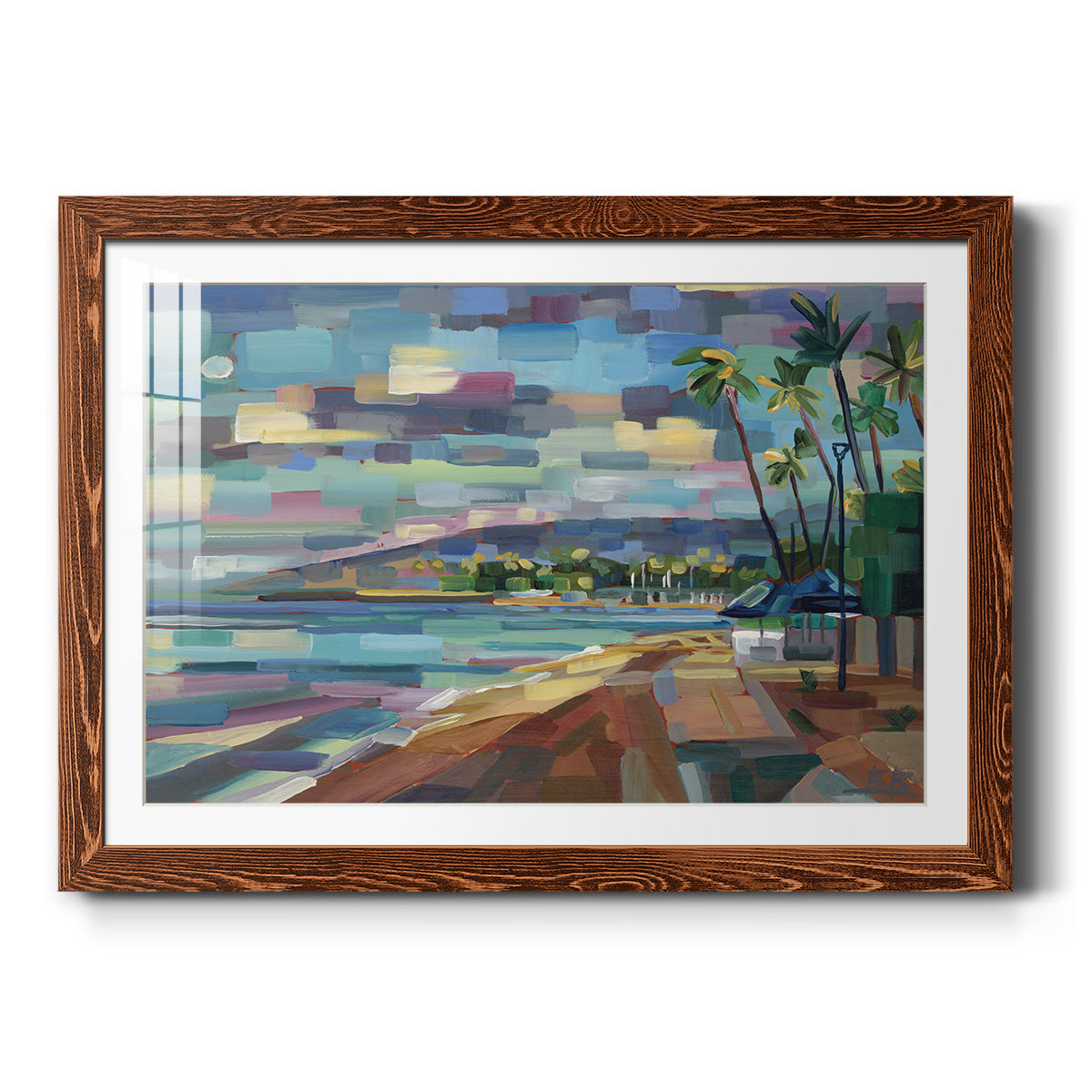 Morning Moon Over Waikiki-Premium Framed Print - Ready to Hang